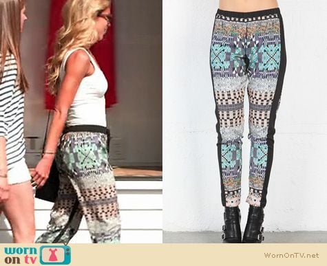 The Vineyard Fashion: Clover Canyon Jeweled Tapestry Pants worn by Katie Tardif