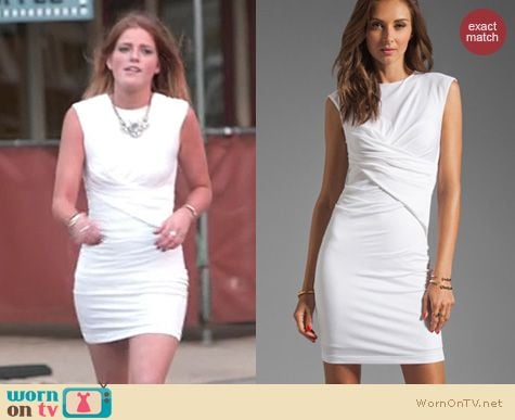 The Vineyard Fashion: T by Alexander Wang White Pique Mesh Sleeveless Dress worn by Cat Todd