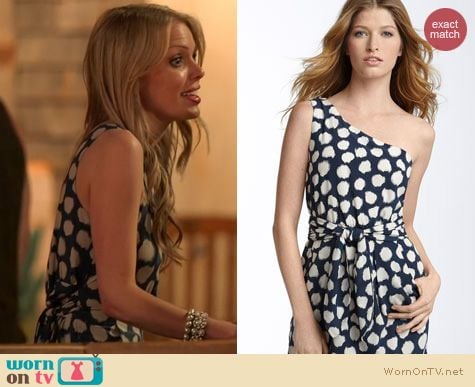 The Vineyard Fashion: Theory Vivien Ikat Dot dress worn by Emily Burns