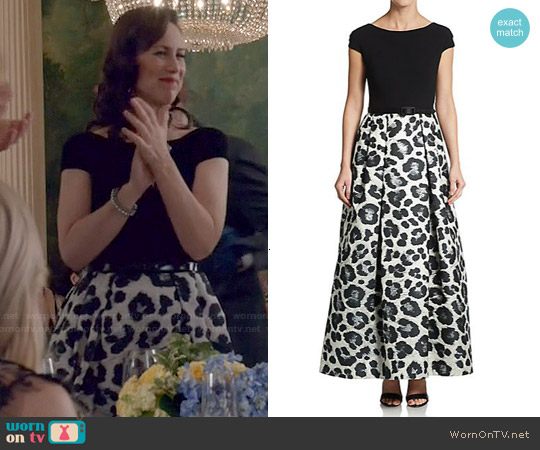 Theia Snow Leopard Print Ball Gown worn by Diana Trout (Miriam Shor) on Younger