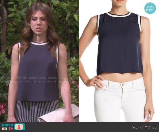 Theory Bonda Modern Silk Georgette Top worn by Abigail Deveraux (Kate Mansi) on Days of our Lives