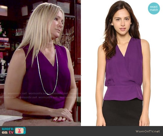 Theory Camara Blouse worn by Sharon Newman (Sharon Case) on The Young and the Restless