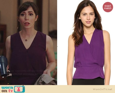 Theory Camara Double Blouse worn by Cristin Milioti on A to Z