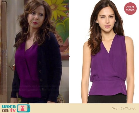 Theory Camara Double Blouse worn by Maria Canals-Barrera on Cristela