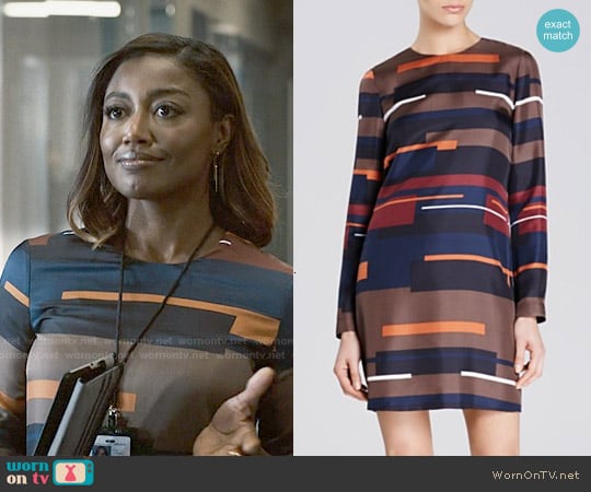 Theory 'Cepeda' Silk Abstract Stripe Dress worn by Daisy Grant (Patina Miller) on Madam Secretary