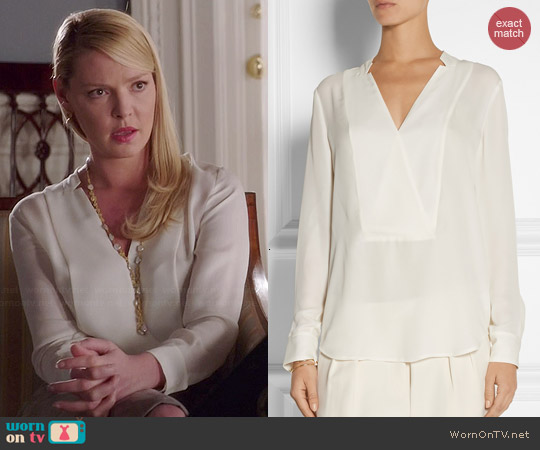 Theory Corbette Blouse worn by Katherine Heigl on State of Affairs