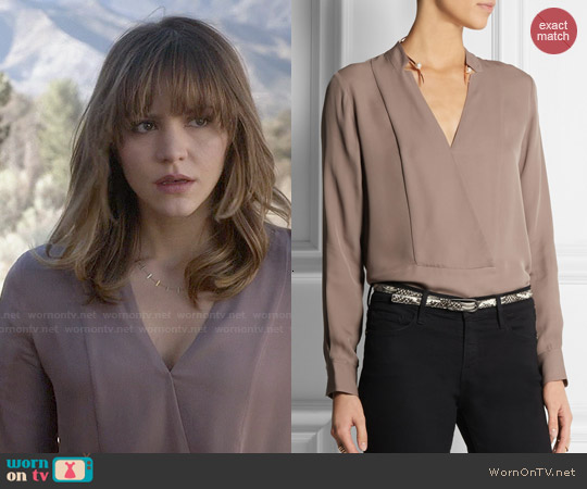 Theory Corbette Blouse in Cedar worn by Paige Dineen (Katharine McPhee) on Scorpion