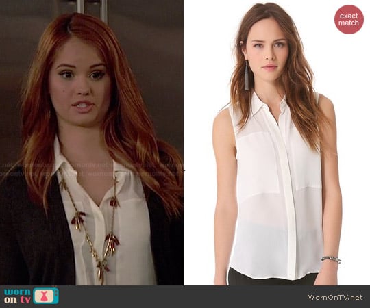 Theory Duria Blouse worn by Jessie Prescott (Debby Ryan) on Jessie