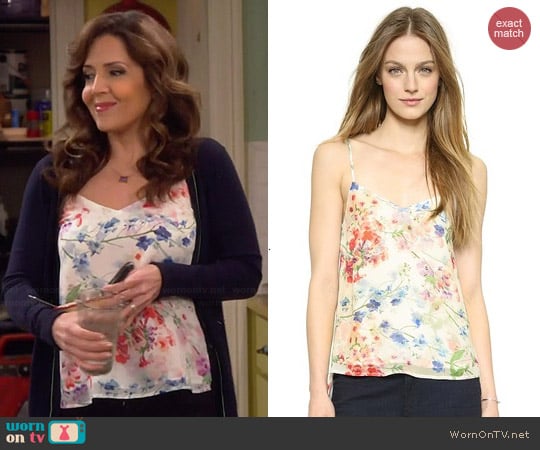 Theory Floral Print Vaneese Cami worn by Daniela (Maria Canals-Barrera) on Cristela