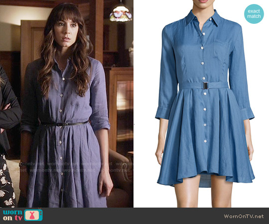 Theory Jalyis Sunny Belted Shirtdress worn by Spencer Hastings (Troian Bellisario) on Pretty Little Liars