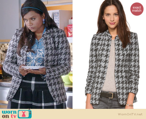 Theory Tamler Houndstooth Jacket worn by Mindy Kaling on The Mindy Project