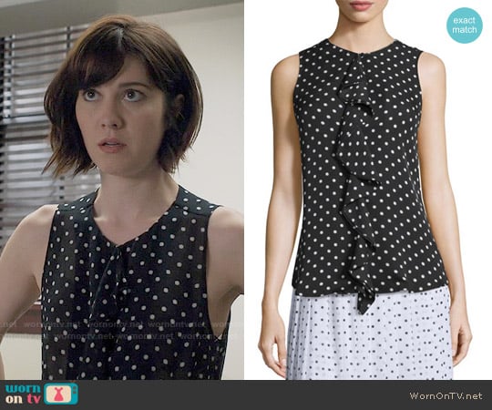 Theory Jastrid Top worn by Laurel Healy (Mary Elizabeth Winstead) on BrainDead