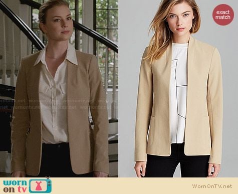 Theory Kacela Checklist Jacket worn by Emily VanCamp on Revenge