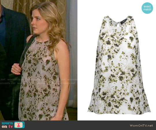 Theory Kalstinn Top in Spring Green worn by Theresa Donovan (Jen Lilley) on Days of our Lives