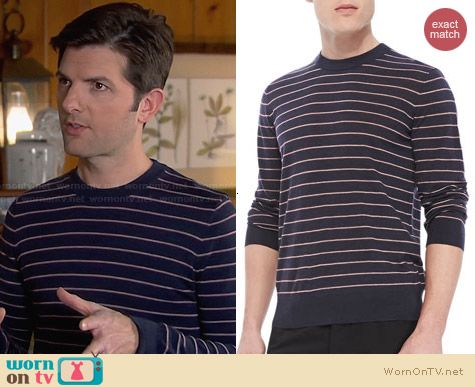 Theory Laine Sweater in New Sovereign worn by Adam Scott on Parks & Rec