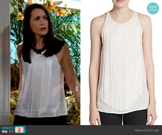 Theory Montien Silk top worn by Quinn Fuller (Rena Sofer) on The Bold and the Beautiful