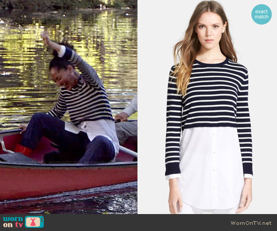 Theory 'Rymalia' Stripe Sweater worn by Rainbow Johnson (Tracee Ellis Ross) on Black-ish