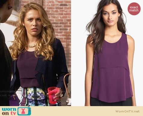 Theory Sondray Tank in Elderberry worn by Natalie Hall on Star Crossed