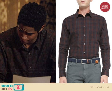 Theor Zack PS Rhone Plaid Shirt worn by Alfred Enoch on HTGAWM