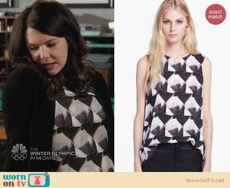 Theyskens Theory Bolin Irock Silk Blouse worn by Lauren Graham on Parenthood