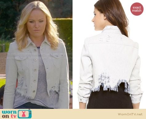 Theyskens Theory Jenja Wupp Denim Jacket worn by Malin Akerman on Trophy Wife