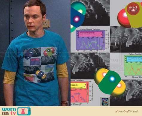 Thinker Clothing Atmospheric c02 Tshirt worn by Jim Parsons on The Big Bang Theory