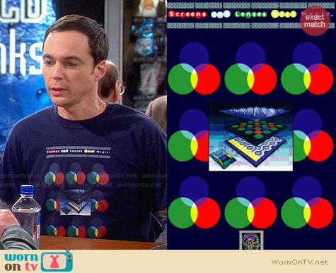 Thinker Clothing Screens and Lenses Work Magic Tshirt worn by Sheldon Cooper on The Big Bang Theory