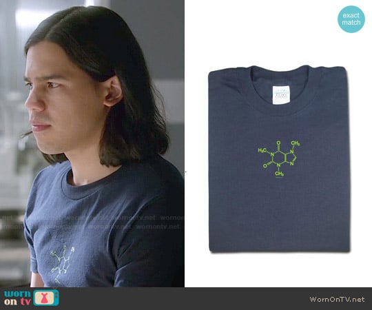 Think Geek Caffeine Molecule Tshirt worn by Cisco Ramon (Carlos Valdes) on The Flash