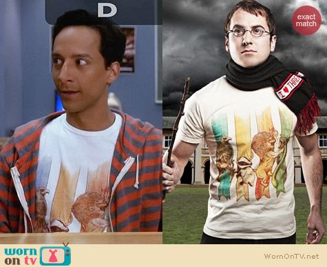 Threadless House Brawl Tee worn by Danny Pudi on Community