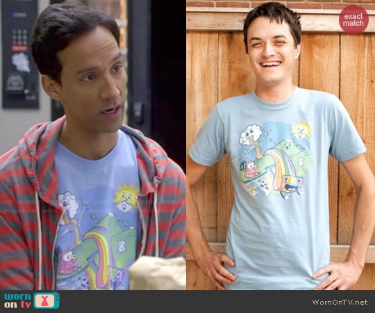 Threadless Rainbow Pasta Tee worn by Abed Nadir (Danny Pudi) on Community