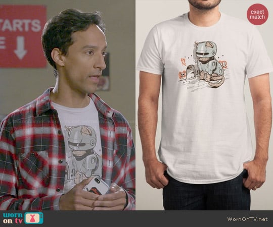 Threadless Robocat Tee worn by Abed Nadir (Danny Pudi) on Community