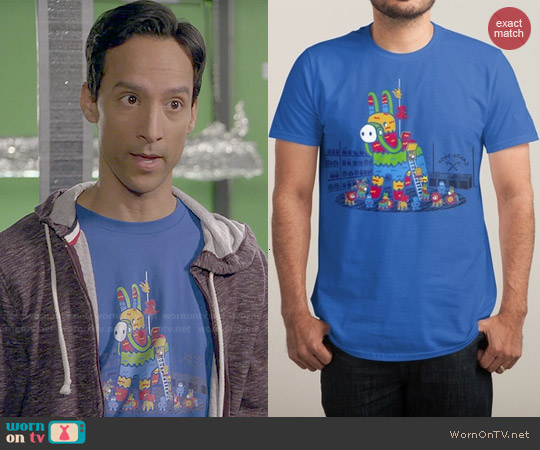 Threadless Trojan Pinata Tee worn by Abed Nadir (Danny Pudi) on Community