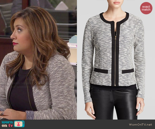 Three Dots Metallic Tweed Jacket worn by Cristela Alonzo on Cristela