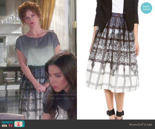 Tibi Lace Plaid Ombre Skirt worn by Evelyn Powell (Rebecca Wisocky) on Devious Maids