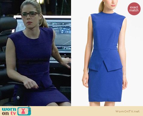 Tibi Peplum Ponte Dress worn by Emily Bett Rickards on Arrow