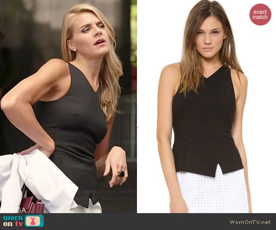 Tibi V-neck Peplum Top worn by Eliza Coupe on Benched