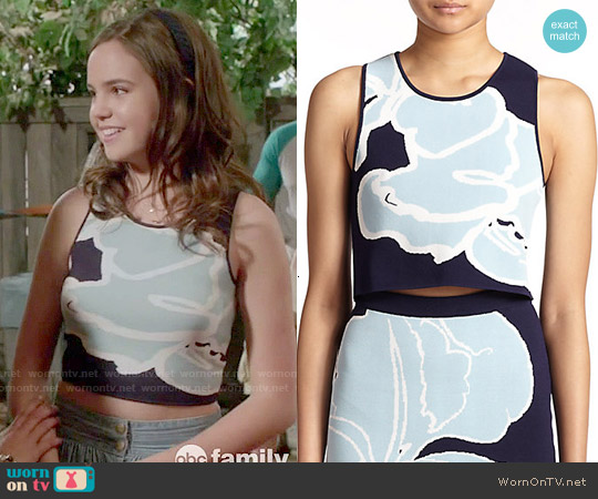 Timo Weiland Haley Floral Knit Crop Top worn by Sophia Quinn (Bailee Madison) on The Fosters