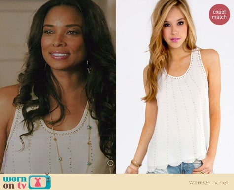 Tobi Bead Mine Tank Top worn by Rochelle Aytes on Mistresses