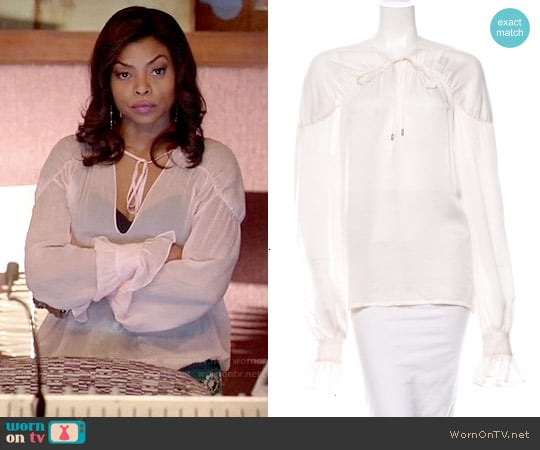 Tom Ford Silk Blouse worn by Cookie Lyon (Taraji P. Henson) on Empire