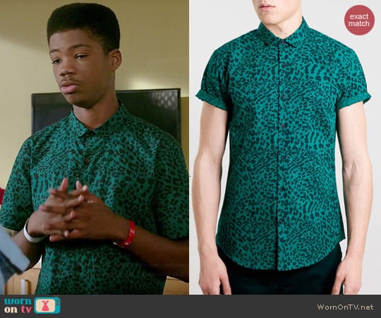 Topman Short Sleeve Leopard Print Shirt worn by Astro on Red Band Society