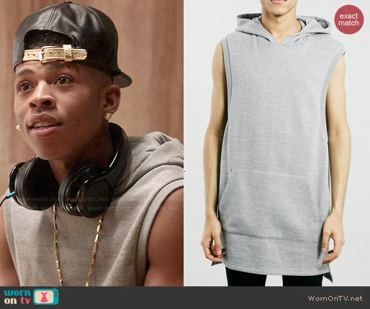 Topman Grey Sleeveless Tunic Hoodie worn by Hakeem Lyon (Bryshere Y. Gray) on Empire