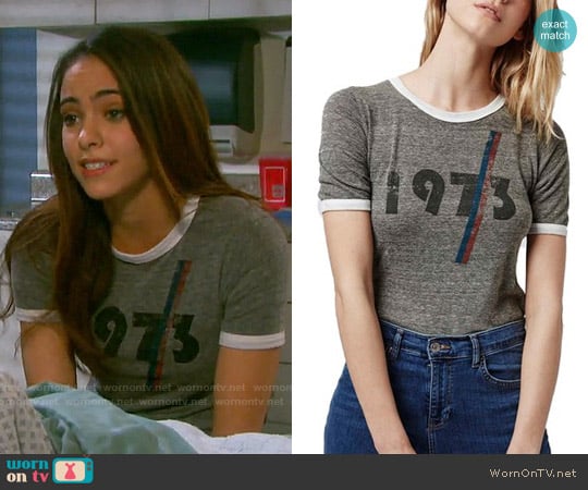 Topshop '1973' Ringer Tee worn by Ciara Brady (Victoria Konefal) on Days of our Lives