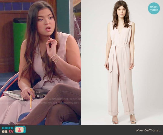 Topshop Belted Wide Leg Jumpsuit worn by Jasmine Kang (Piper Curda) on I Didnt Do It