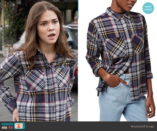 Topshop Charlie Plaid Shirt worn by Callie Jacob (Maia Mitchell) on The Fosters