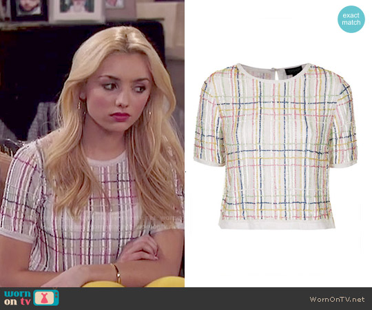 Topshop Check Sequin Tee worn by Emma Ross (Peyton List) on Jessie