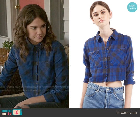 Topshop 'Chloe' Crop Plaid Shirt worn by Callie Jacob (Maia Mitchell) on The Fosters