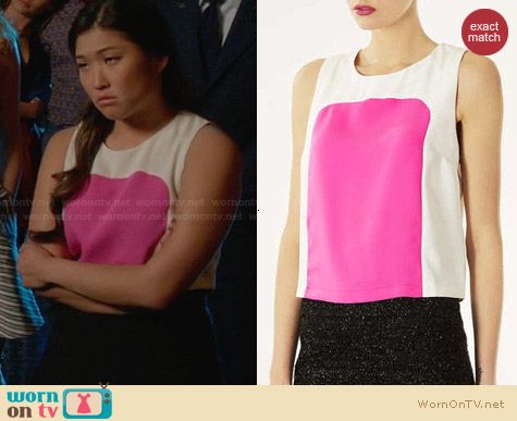 Topshop Colorblock Shell worn by Jenna Ushkowitz on Glee