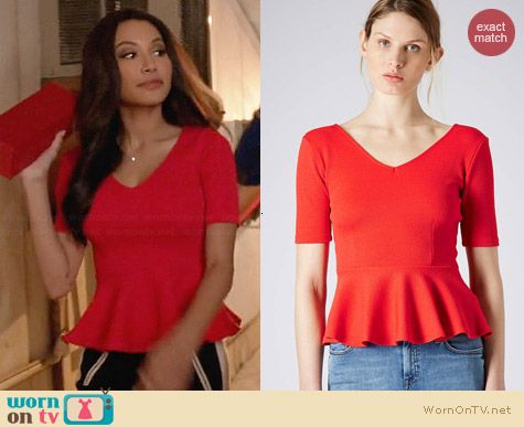 Topshop Crepe Peplum Top worn by Naya Rivera on Glee