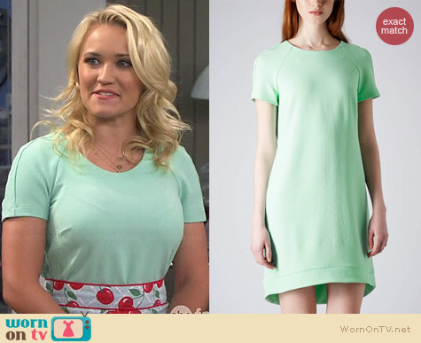 Topshop Crepe Shift Dress in Mint worn by Emily Osment on Young & Hungry