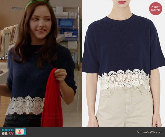 Topshop Crocheted Hem Sweater worn by Haley Ramm on Chasing Life